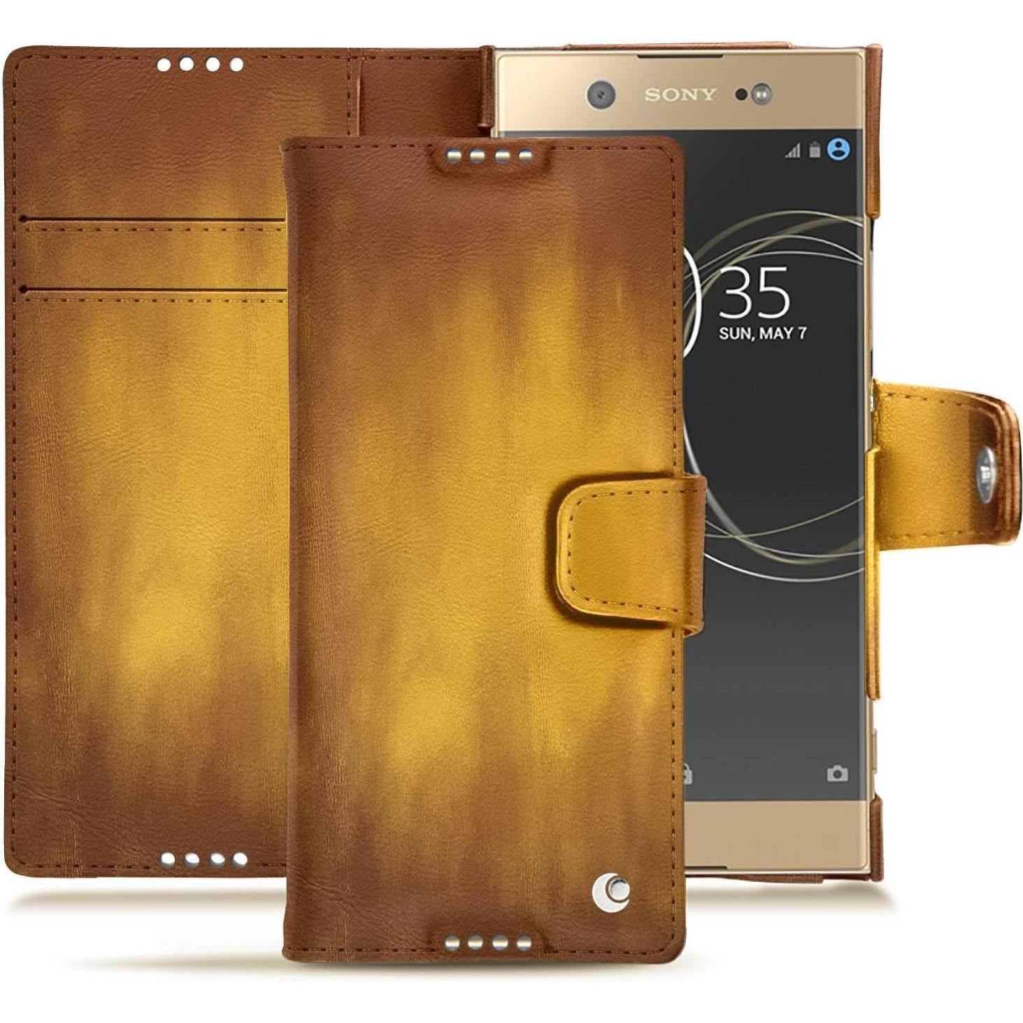 Thumbnail - Noreve Lederschutzhülle Wallet (Sony Xperia XA1 Ultra), Smartphone Hülle, Gold
