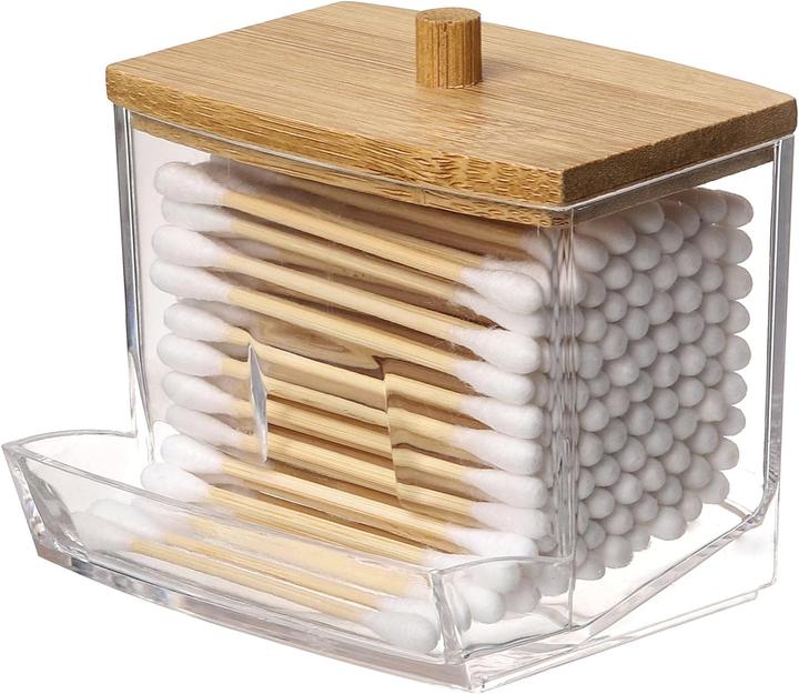 Produktbild PhoneLook Schöner Wattestäbchenhalter / Spender Wattebällchen Aufbewahrer aus & Glas