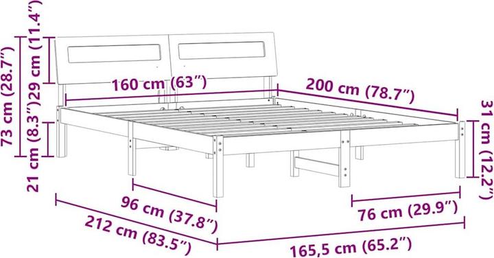 Image du produit vidaXL Plattformbettgestell (160 x 200 cm)