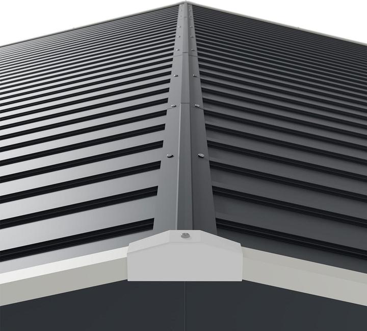 Actual product image Juskys Metal tool shed with pitched roof