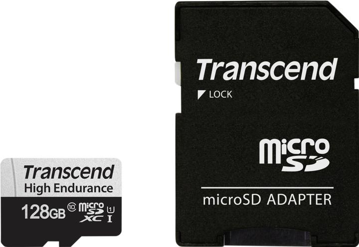 Actual product image Transcend microSDXC 350V 128GB Class 10 UHS-I U1 (128 GB, microSDXC, U1, UHS-I)