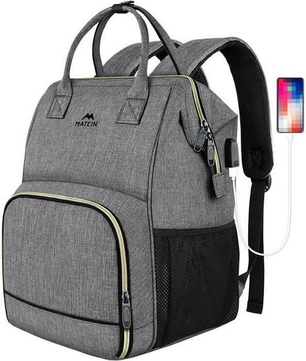 Produktbild Matein Laptop Backpack / Lunch Bag 15.6" 1368 USB Grey (18 l)