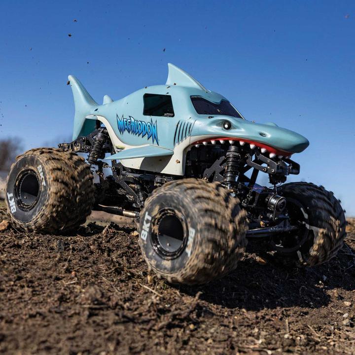 Actual product image Losi M.TRUCK MEGALODON RTR 4WD 1:18 EP Mini LMT Megalodon 2S Brushed - BLUE (Battery & Charger Included) (RTR Ready-to-Run)