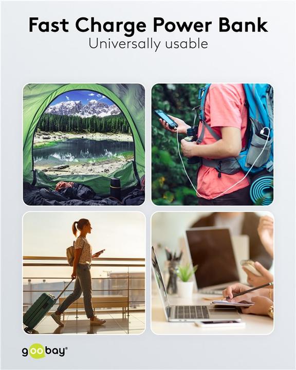 Actual product image Goobay Powerbank 53939 20000 mAh Black (20000 mAh, 22.50 W, 18 Wh)