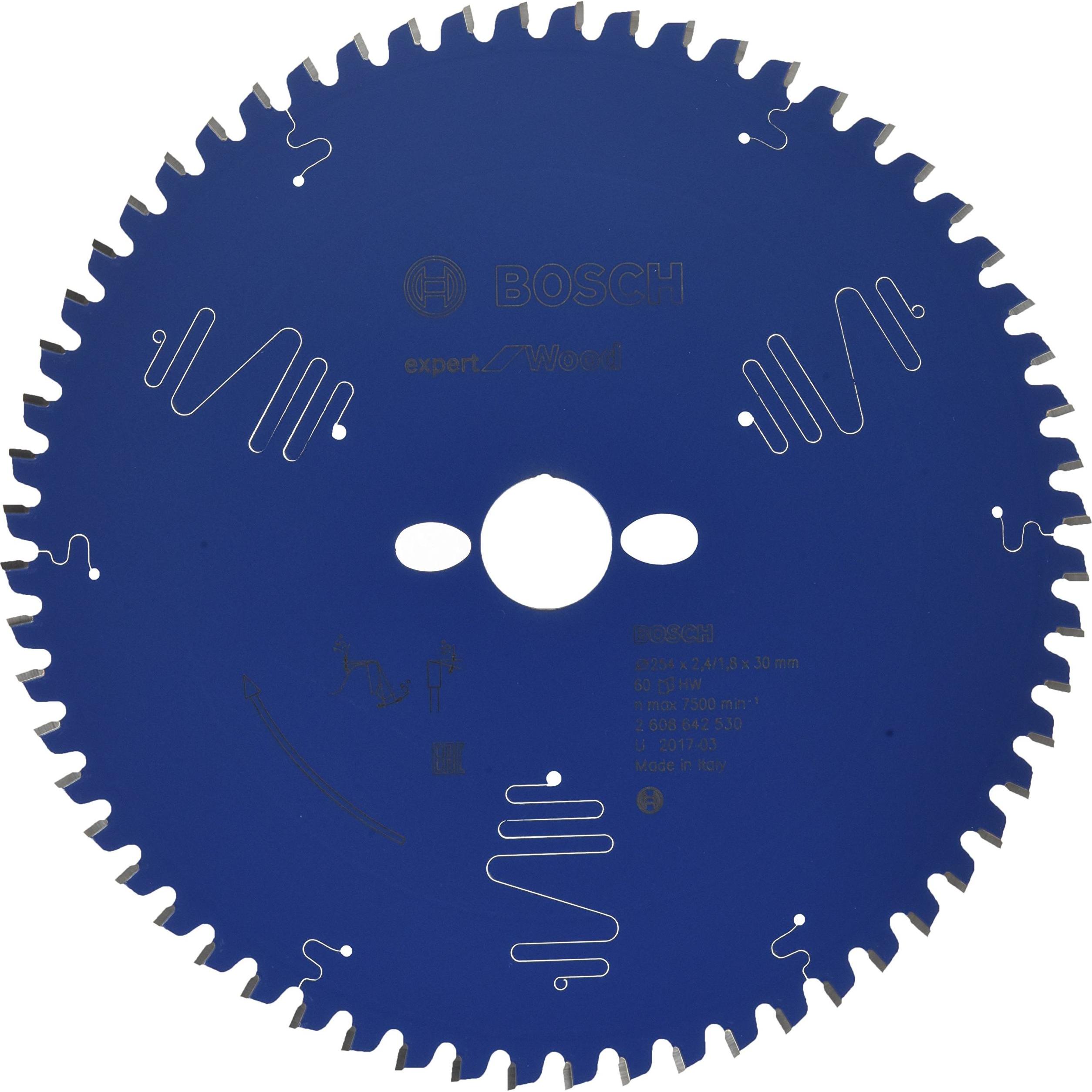 Bosch Professional Zubehör, Sägeblatt, Kreissägeblatt Expert for Wood, 254 x 30 x 2,4 mm, 60