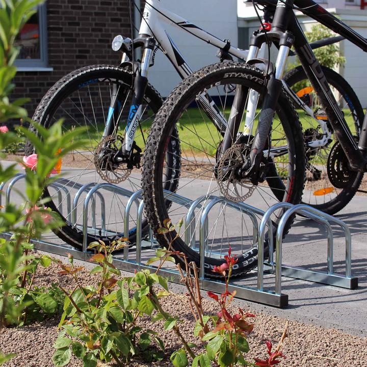 Actual product image Toboli Bicycle Stand for 6 Bikes Multiple Rack Made of Galvanised Steel for Indoor and Outdoor