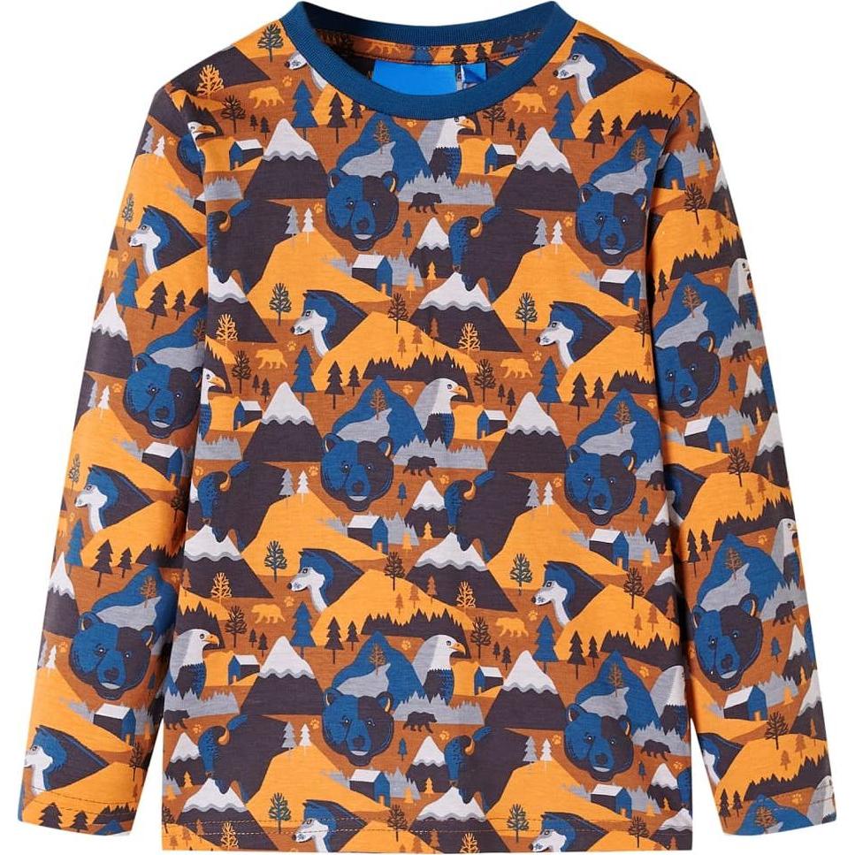 Thumbnail - VidaXL, Jungen, Pyjama, Kinderpyjama mit Langen Ärmeln Cognac 92,Material: 100, Braun, (92)