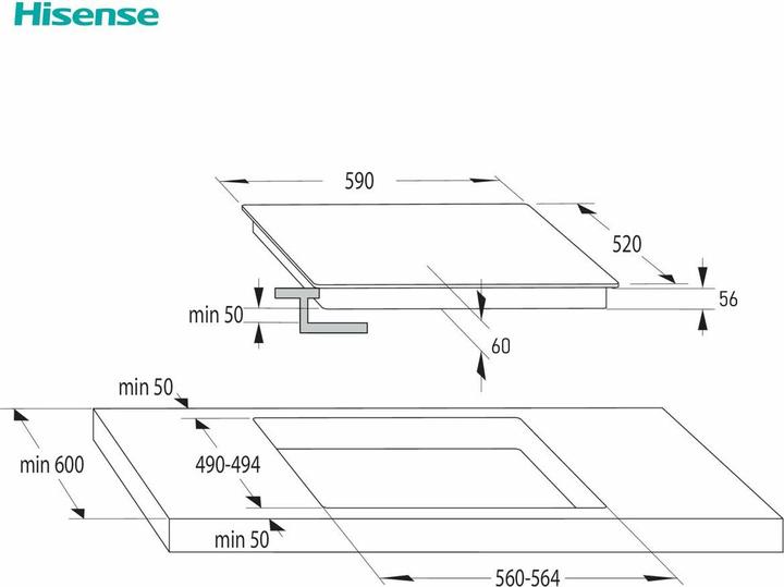 Actual product image Hisense Induktionskochfeld (59 cm, Induction hob)