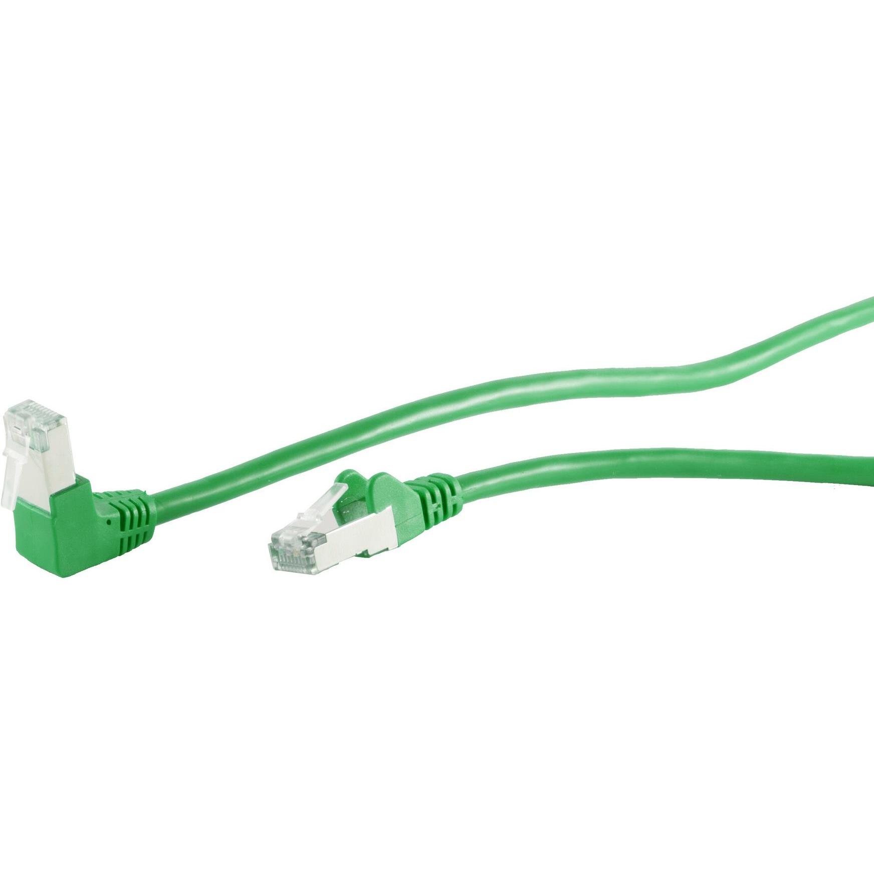 Thumbnail - Shiverpeaks S/CONN maximum connectivity Netzwerkkabel-Patchkabel, cat 6, S/FTP, PIMF, Winkel-gerade, grün, 15,0m (S/FTP,...