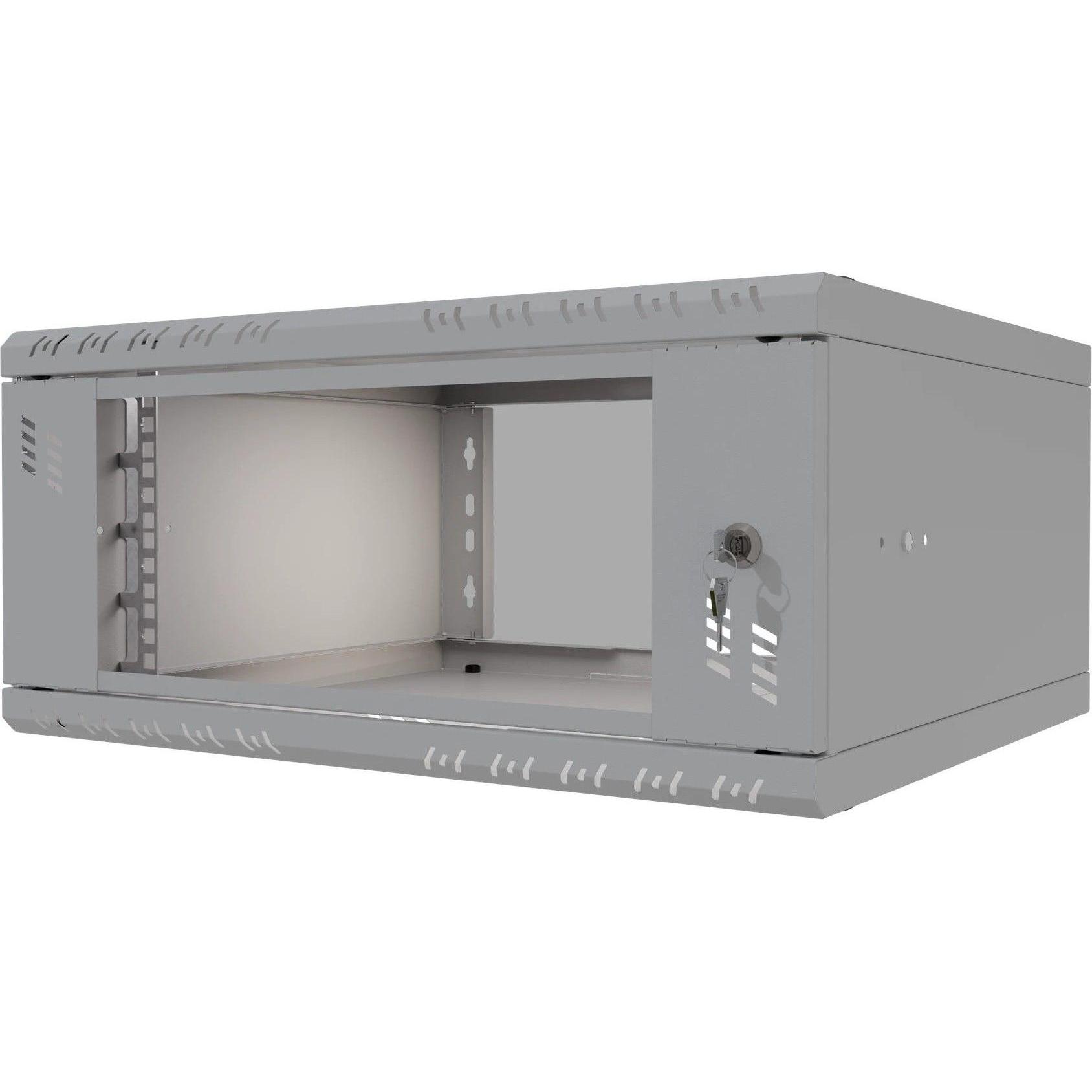 Stalflex Armadio rack 19" 4U, 450 mm, porta in vetro, grigio S-RC19-4U-450GG, Accessori per armadio rack, Grigio