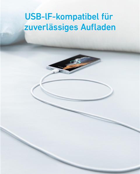 Immagine prodotto Anker CAVO 322 USB-A A USB-C 1,8M BLANCO (1.80 m, USB 2.0, 45 W)