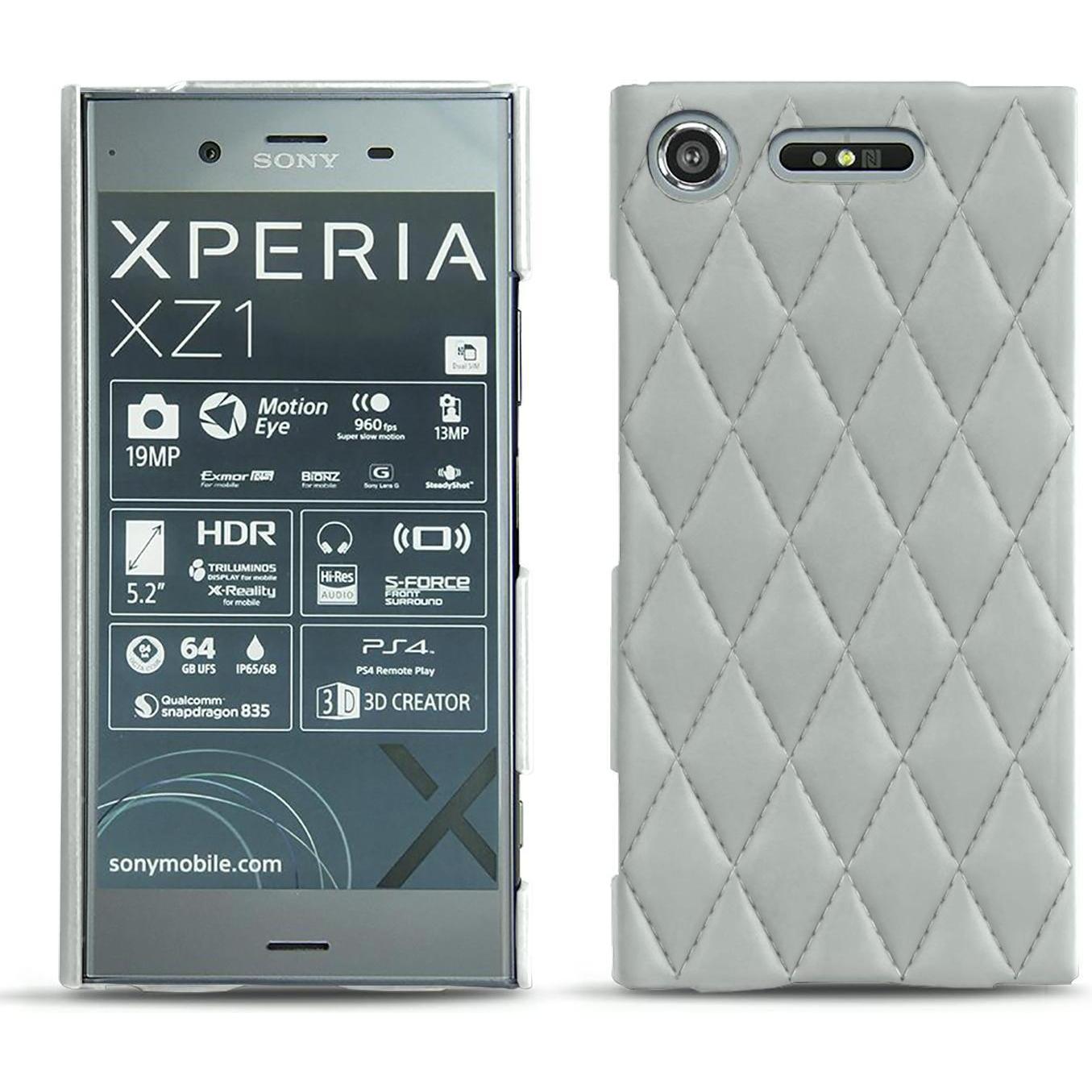 Noreve Lederschutzhülle (Sony Xperia XZ1), Smartphone Hülle, Grau