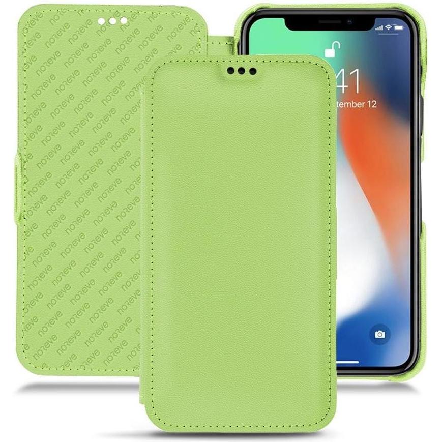Noreve Lederschutzhülle horizontal (Apple iPhone XR), Smartphone Hülle, Grün