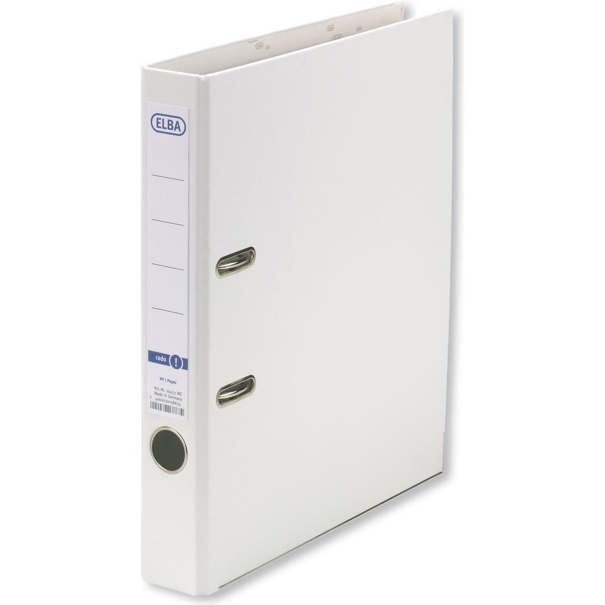 Elba, Ordner, Ordner smart PP-Papier, Rückenbreite: 50 mm, weiss DIN A4, Einband aussen PP (A4, 50 mm, 1 x)