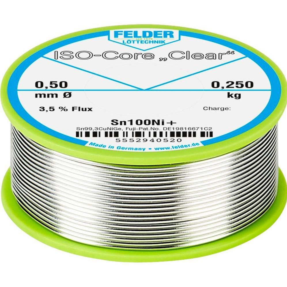 Felder Lottechnik ISO-Core Clear Sn100Ni+ (Lötspulenkit), Lötgerät Zubehör, Transparent