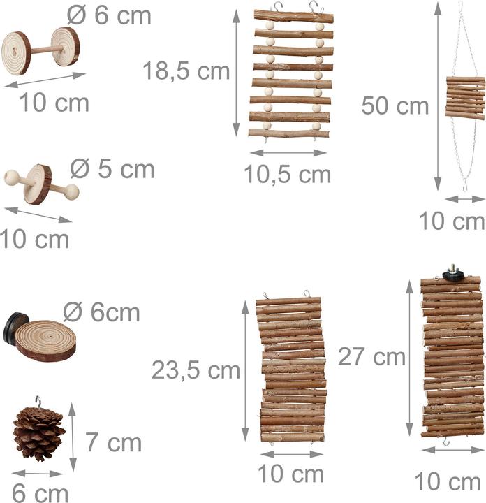 Immagine prodotto Relaxdays Set di giocattoli per uccelli da 8 pezzi