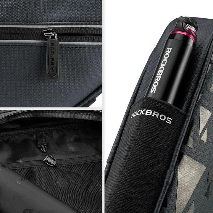 Actual product image Rockbros B39-2 waterproof bicycle bag for frame - black (1.50 l, Frame bag)