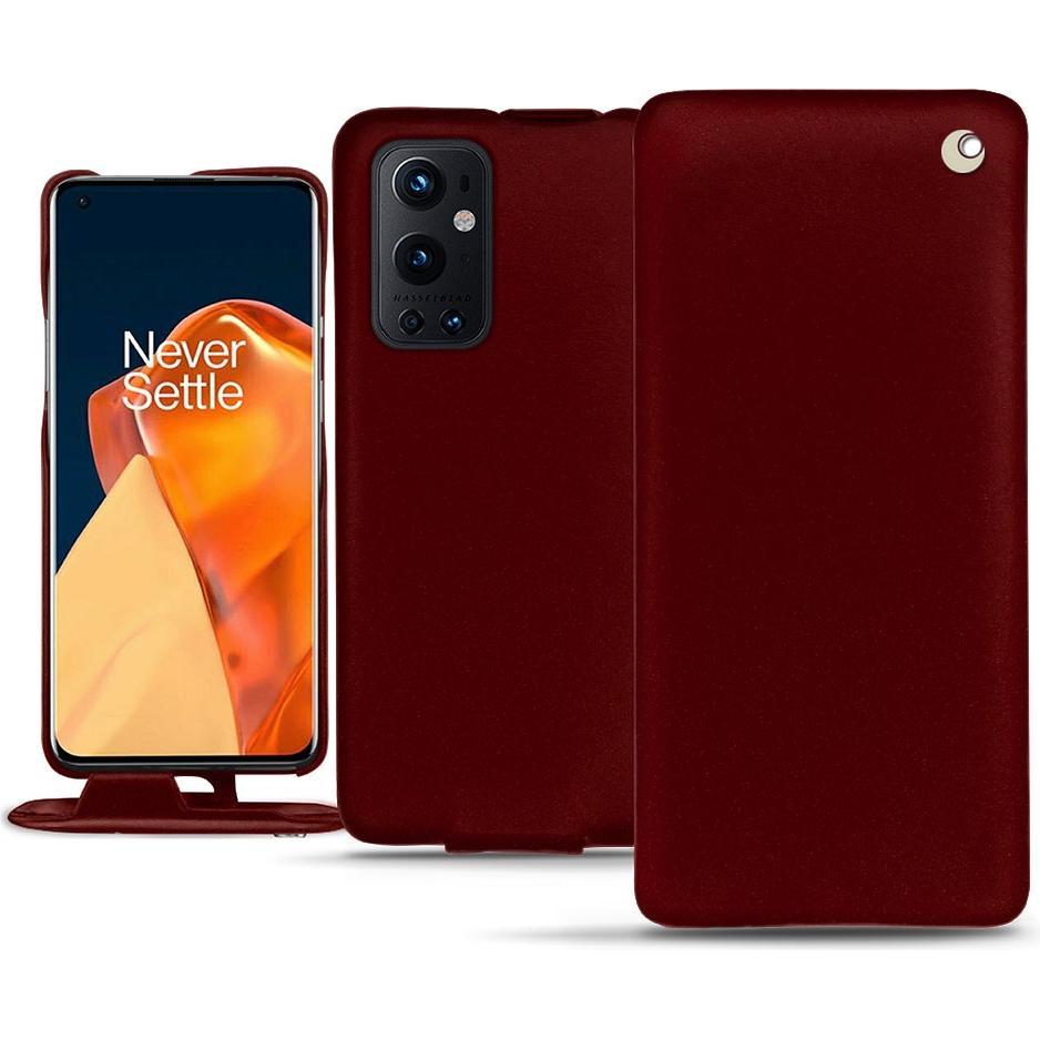 Noreve Lederschutzhülle vertikal (OnePlus 9 Pro), Smartphone Hülle, Rot