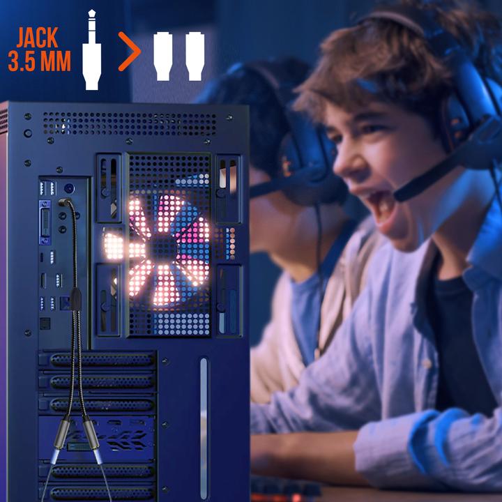 Immagine prodotto LinQ Connettore jack da 3,5 mm maschio a 2x connettore jack da 3,5 mm femmina (Jack da 3.5mm, Jack da 3.5mm)