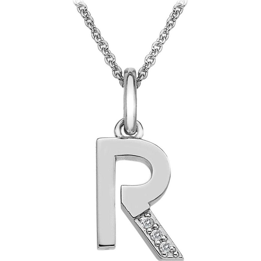 Hot Diamonds, Halsschmuck, Diamant Buchstaben Halskette R, (Silber 925, 40 - 45 cm)