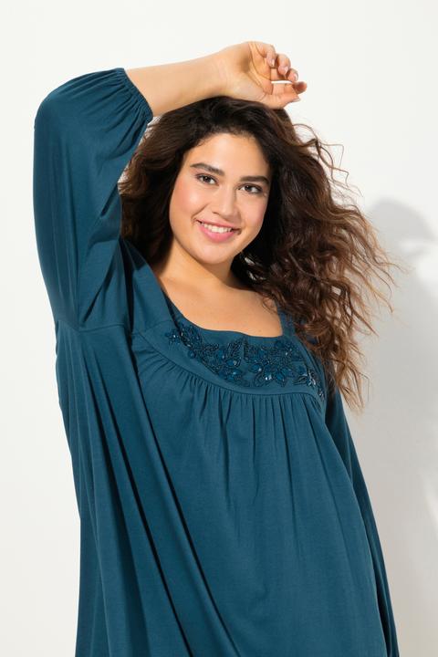 Produktbild Ulla Popken Tunika-Kleid, Ziersteine, Carree-Ausschnitt, Langarm (46, 48)