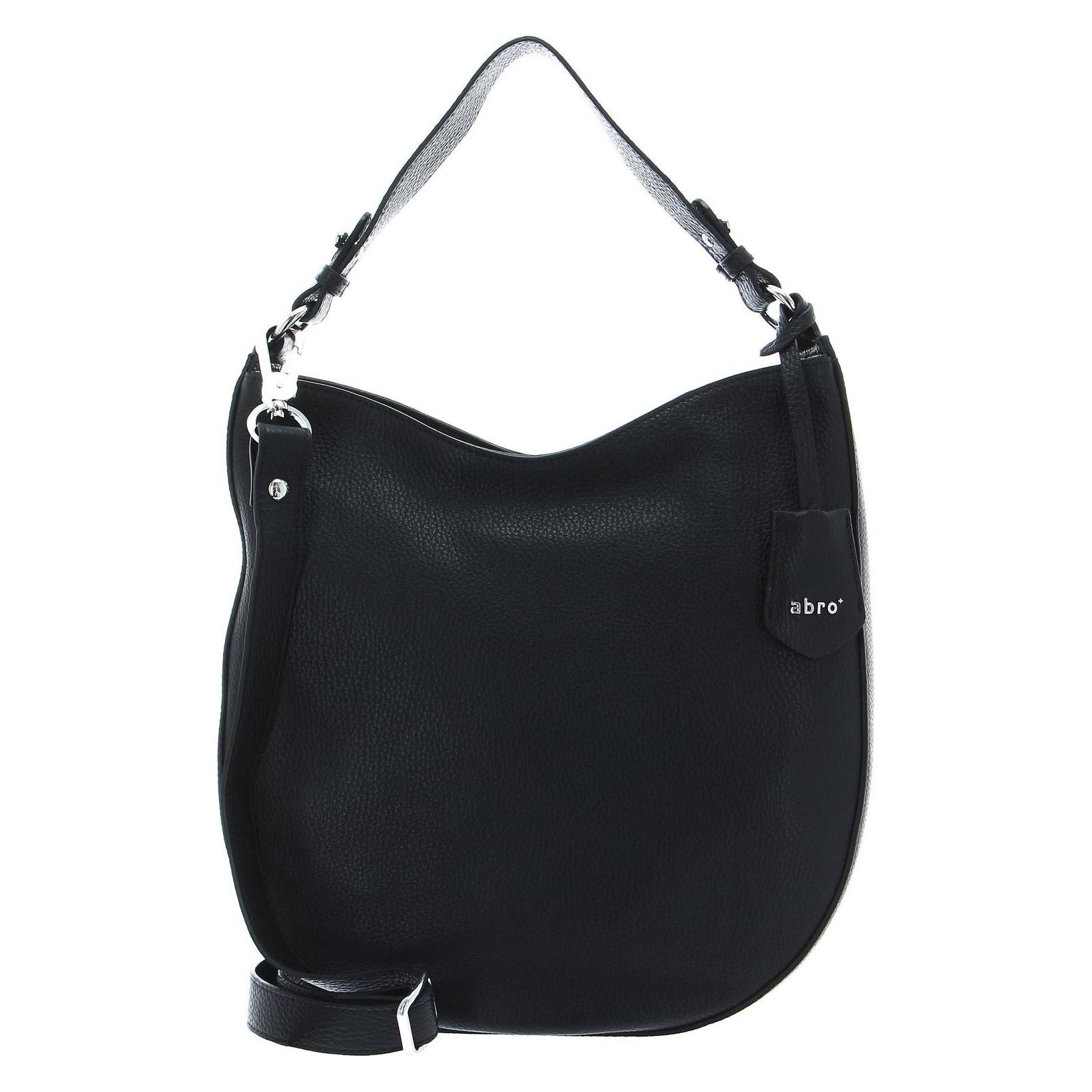 Abro, Damen, Handtasche, Leather Adria Hobo Bag Ay, Schwarz