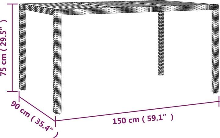 Produktbild vidaXL Garten Essgruppe (190 x 90 x 75 cm)