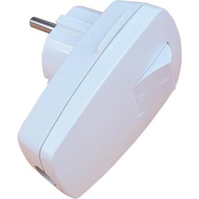 Thumbnail - N&L Elektrotechnik, Netzstecker + Netzkupplung, ANGLED PLUG WITH SWITCH IP20 WHITE 10231