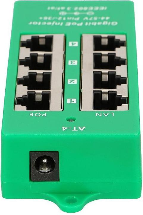 Produktbild Extralink ACTIVE POE INJECTOR 4 PORT GIGABIT 802.3AT/AF MODE A - - 4-Port Gigabit Ethernet (802.3af (PoE), 802.3at (PoE+))