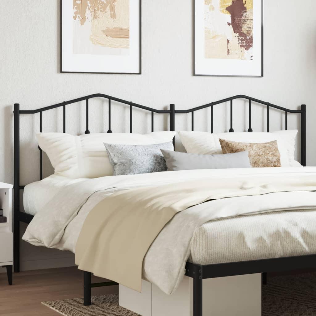 VidaXL, Bett Zubehör, Kopfteil Metall Schwarz 200 cm,Farbe: Schwarz,Material