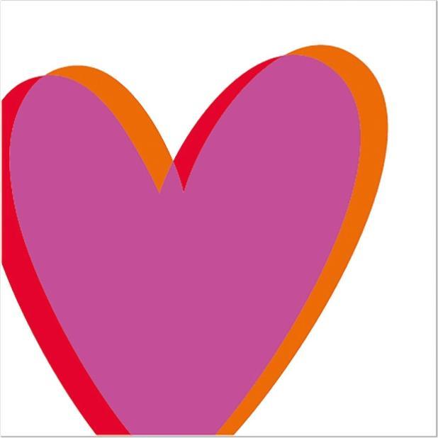 Artebene Servietten - Herz pink von (20 Stk., 33 x 33 cm)
