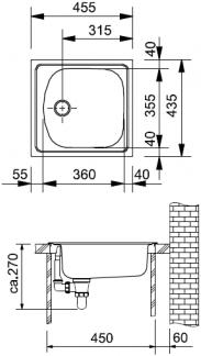 Actual product image Franke Eurostar (Fitted sink, 45.50 cm)