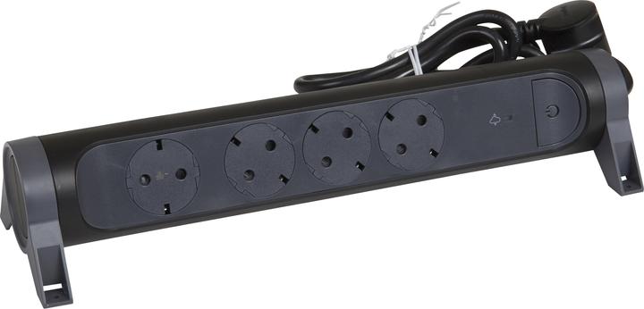 Actual product image Legrand Rotating power strip 4x socket, SPD, 1.5m cable Black 694511 (4 x, 1.50 m)