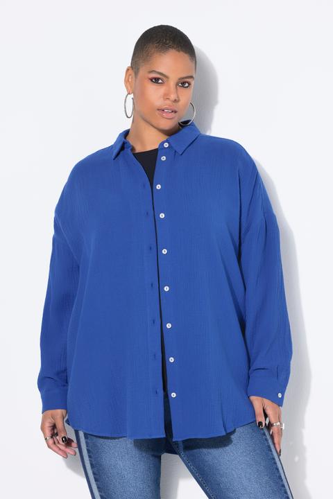 Immagine prodotto Studio Untold Blusa di mussola dal taglio oversize con collo da camicia e maniche lunghe (58)