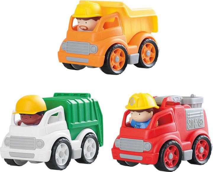 Play Werkvoertuigen met figuren speelset, 6 stuks.