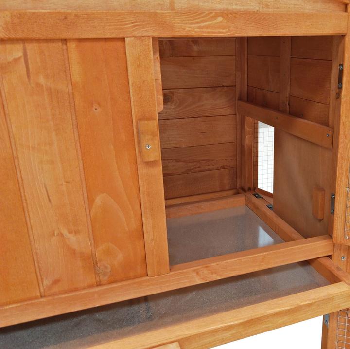 Produktbild Wiltec Hasenstall 2190x530x850mm Freilaufgehege Hasenkäfig Kleintierstall Fichte