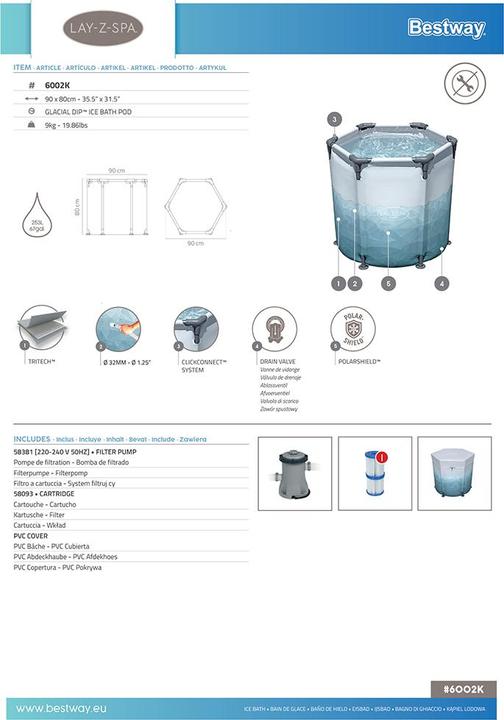 Image du produit Bestway Lay-Z-Spa Glacial dip Ice bath pod 90x80 (90 x 80 cm)