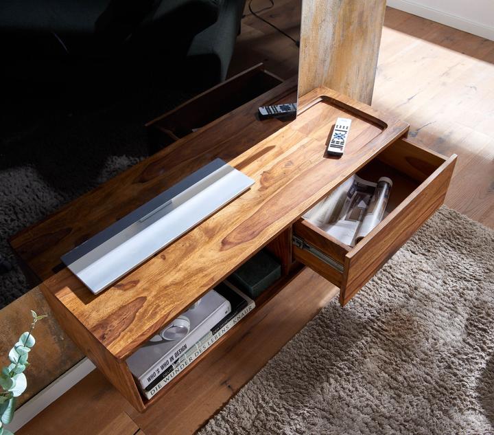 Produktbild FineBuy Lowboard Sheesham Braun (34 x 108 x 25 cm)