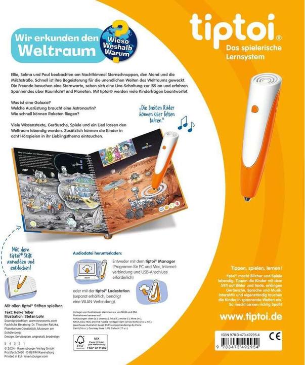 Immagine prodotto tiptoi Wieso? Weshalb? Warum? Wir erkunden den Weltraum (Tedesco, Heike Tober, 2024)