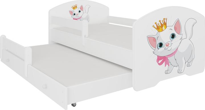 Produktbild ADRK Furniture Doppelbett mit Geländer und Matratzen PEPE II CAT 160X80 (160 x 80 cm)