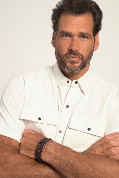 Immagine prodotto JP1880 Camicia di jersey dalla vestibilità moderna con mezze maniche e colletto ad apertura inglese (L)