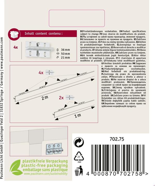 Immagine prodotto Paulmann Profilo del duo (2.10 cm, Interno)