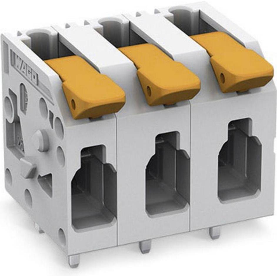 Wago Leiterplattenklemme mit Hebel, Elektronikkabel + Stecker, Grau