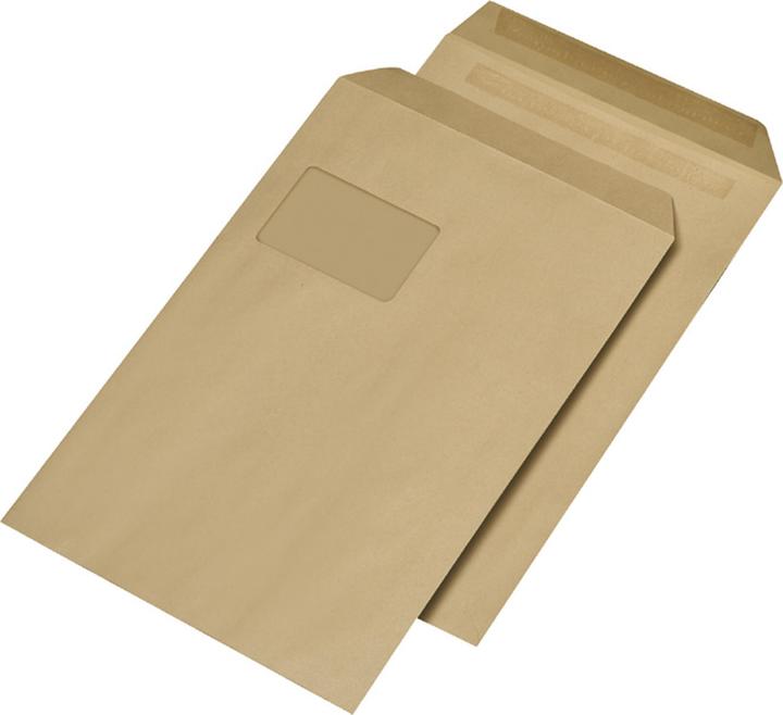 NoName Busta DIN C4, con finestra, autoadesiva, marrone (PU=250pz.) (250 x)