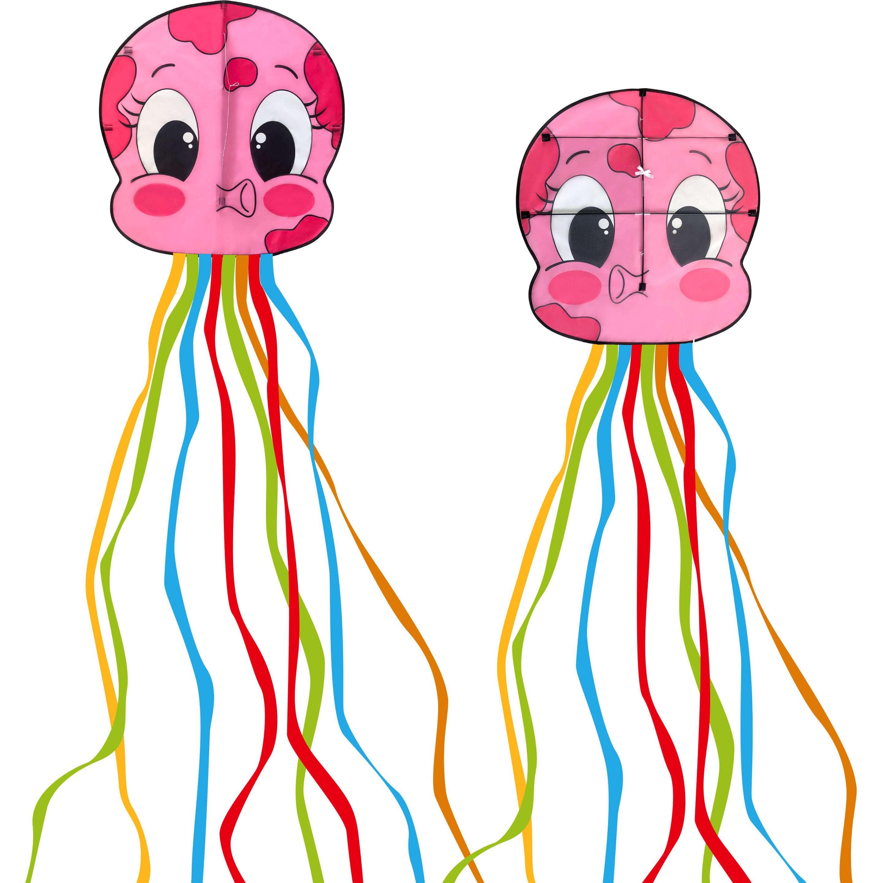 Bdt Drachen, Einleiner, Kite *Little Jellyfish* inkl. 30m Leine, 78x80cm mit 3,2m Tentakeln