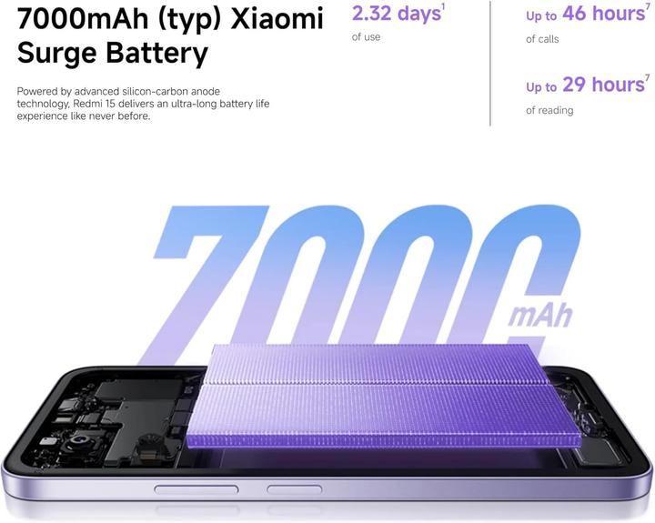 Produktbild Xiaomi Redmi 15 4G (256 GB, Titan Gray, 6.90", Hybrid Dual SIM, 4G)