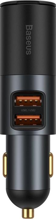 Produktbild Baseus Share Together Fast Charge Car Charger with Cigarette Lighter Expansion Port, 2x USB, 120W (G