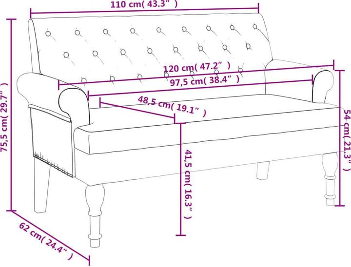 Produktbild vidaXL Bank (120 cm)