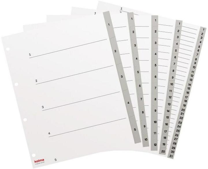 Immagine prodotto Kolma Index A4 XL superstrong 1-5 5 pezzi grigio