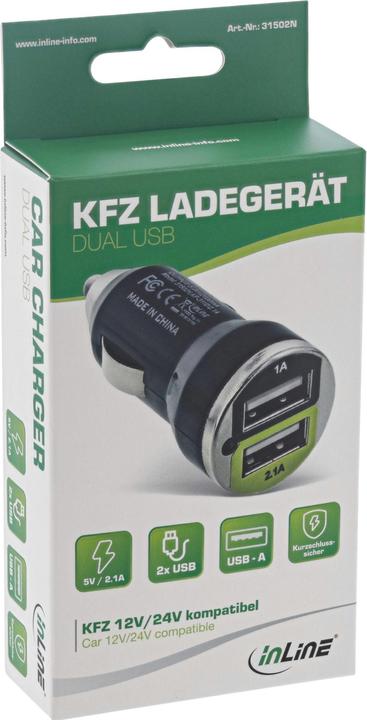 Image du produit InLine Adaptateur d'alimentation pour chargeur de voiture USB